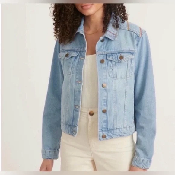 Marine Layer Embroidered Jean Jacket EXC SIZE M - Picture 2 of 9